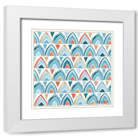 Whale Tale Pattern IV White Modern Wood Framed Art Print with Double Matting by Zaman, Farida