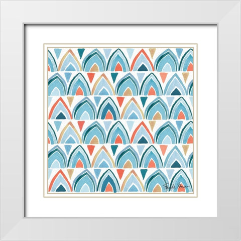 Whale Tale Pattern IV White Modern Wood Framed Art Print with Double Matting by Zaman, Farida