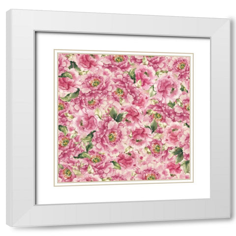 Bloom Pattern V White Modern Wood Framed Art Print with Double Matting by Wild Apple Portfolio