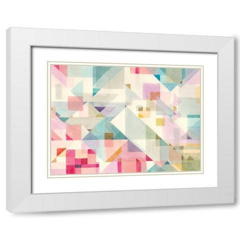 Try Angles I White Modern Wood Framed Art Print with Double Matting by Nai, Danhui