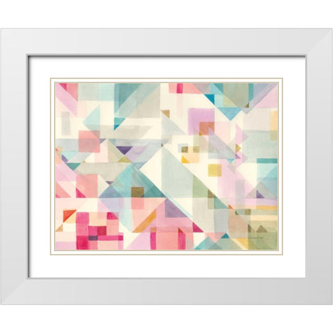 Try Angles I White Modern Wood Framed Art Print with Double Matting by Nai, Danhui