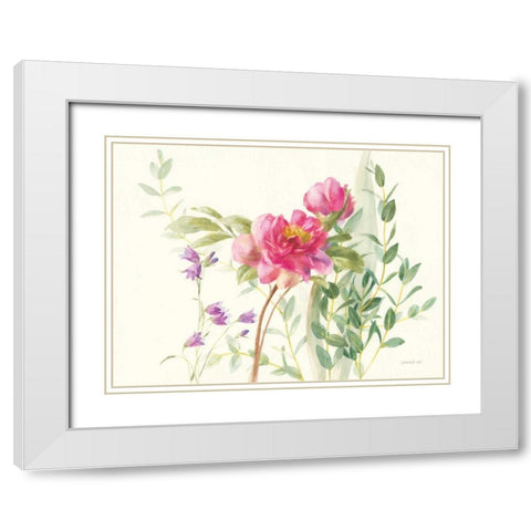 Flourish I White Modern Wood Framed Art Print with Double Matting by Nai, Danhui