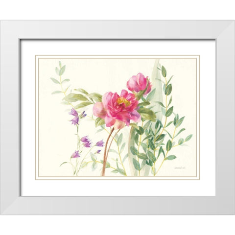 Flourish I White Modern Wood Framed Art Print with Double Matting by Nai, Danhui