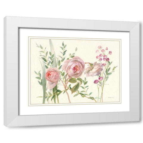 Flourish II White Modern Wood Framed Art Print with Double Matting by Nai, Danhui