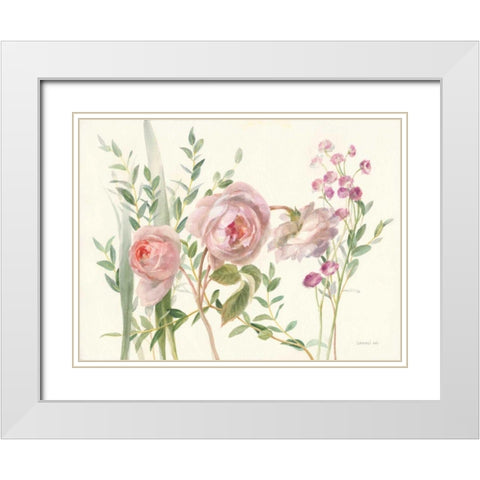 Flourish II White Modern Wood Framed Art Print with Double Matting by Nai, Danhui