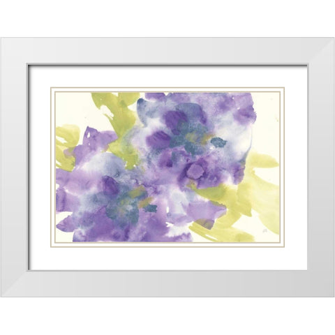 Violet and Gray I White Modern Wood Framed Art Print with Double Matting by Paschke, Chris