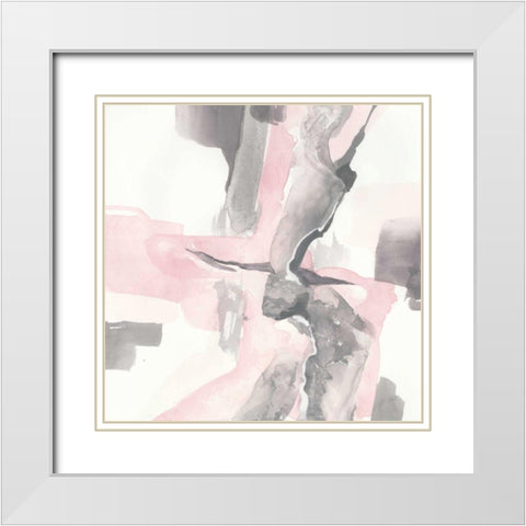 Blushing Grey I White Modern Wood Framed Art Print with Double Matting by Paschke, Chris