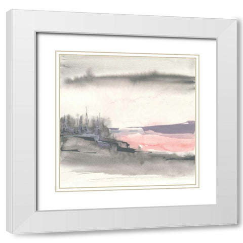 Blush Valley I White Modern Wood Framed Art Print with Double Matting by Paschke, Chris