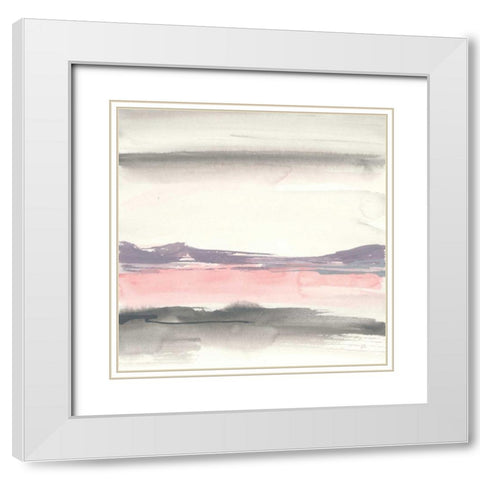 Blush Valley II White Modern Wood Framed Art Print with Double Matting by Paschke, Chris