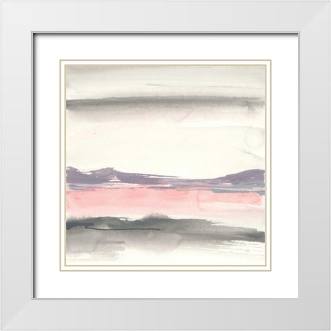 Blush Valley II White Modern Wood Framed Art Print with Double Matting by Paschke, Chris