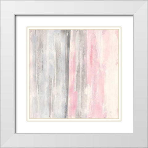 Whitewashed Blush I White Modern Wood Framed Art Print with Double Matting by Paschke, Chris