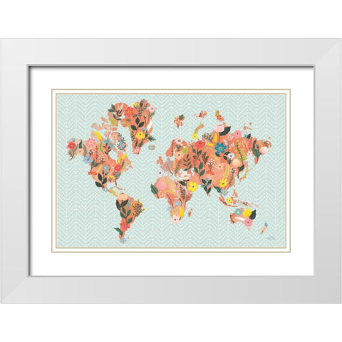 Wild Garden World White Modern Wood Framed Art Print with Double Matting by Marshall, Laura