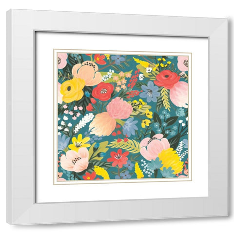 Wild Garden Pattern IA White Modern Wood Framed Art Print with Double Matting by Marshall, Laura