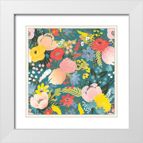 Wild Garden Pattern IA White Modern Wood Framed Art Print with Double Matting by Marshall, Laura