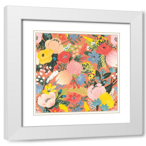 Wild Garden Pattern IB White Modern Wood Framed Art Print with Double Matting by Marshall, Laura