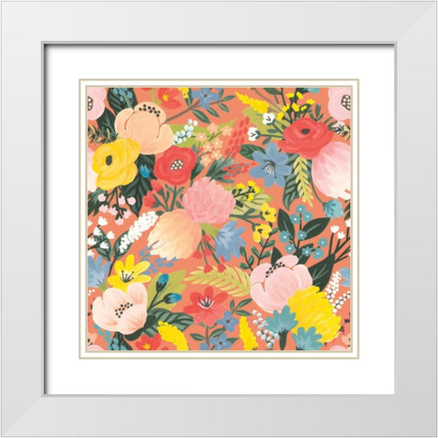 Wild Garden Pattern IB White Modern Wood Framed Art Print with Double Matting by Marshall, Laura