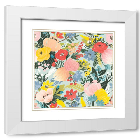 Wild Garden Pattern ID White Modern Wood Framed Art Print with Double Matting by Marshall, Laura