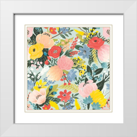 Wild Garden Pattern ID White Modern Wood Framed Art Print with Double Matting by Marshall, Laura