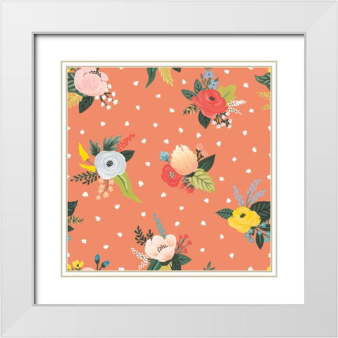 Wild Garden Pattern VB White Modern Wood Framed Art Print with Double Matting by Marshall, Laura