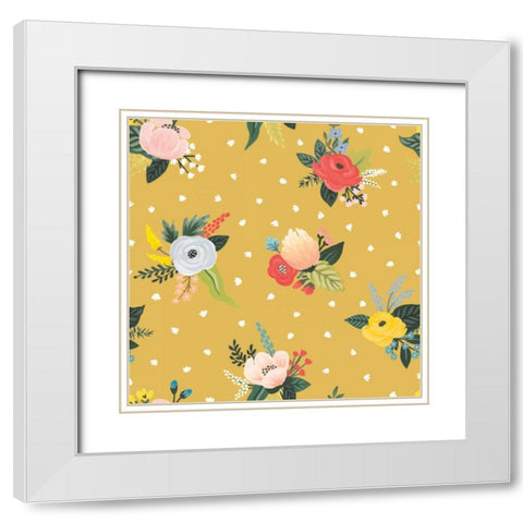 Wild Garden Pattern VC White Modern Wood Framed Art Print with Double Matting by Marshall, Laura