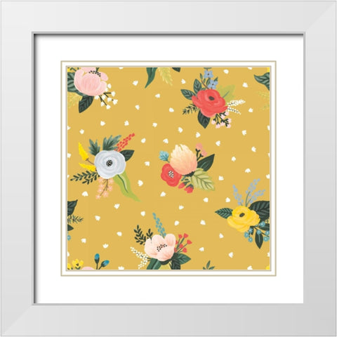 Wild Garden Pattern VC White Modern Wood Framed Art Print with Double Matting by Marshall, Laura
