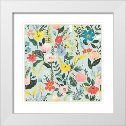 Wild Garden Pattern XID White Modern Wood Framed Art Print with Double Matting by Marshall, Laura