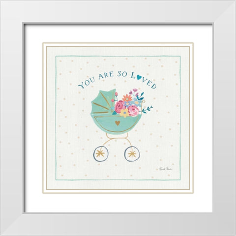 Happy Baby II White Modern Wood Framed Art Print with Double Matting by Zaman, Farida