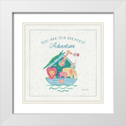 Happy Baby VI White Modern Wood Framed Art Print with Double Matting by Zaman, Farida