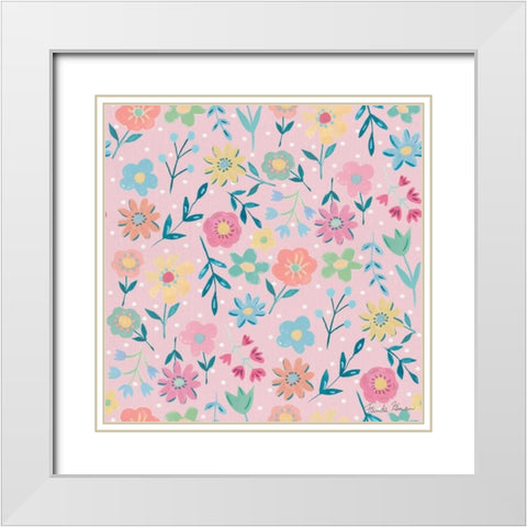 Happy Baby Pattern IB White Modern Wood Framed Art Print with Double Matting by Zaman, Farida