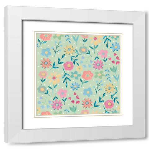 Happy Baby Pattern ID White Modern Wood Framed Art Print with Double Matting by Zaman, Farida