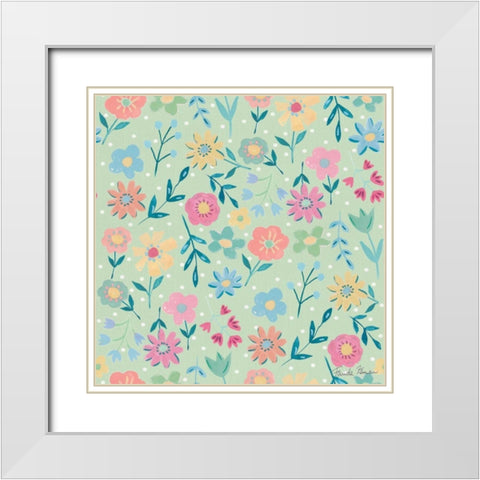 Happy Baby Pattern ID White Modern Wood Framed Art Print with Double Matting by Zaman, Farida