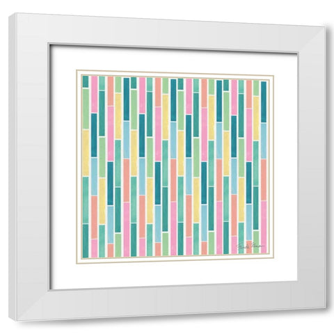 Happy Baby Pattern III White Modern Wood Framed Art Print with Double Matting by Zaman, Farida