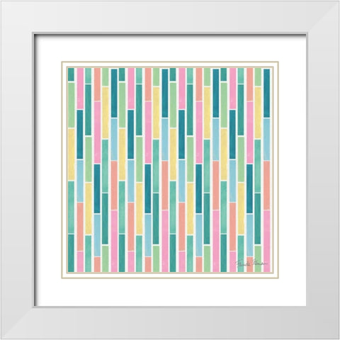 Happy Baby Pattern III White Modern Wood Framed Art Print with Double Matting by Zaman, Farida