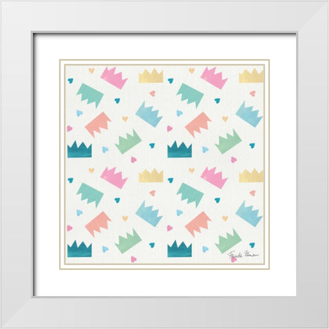 Happy Baby Pattern IV White Modern Wood Framed Art Print with Double Matting by Zaman, Farida