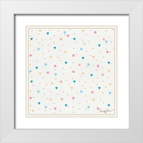 Happy Baby Pattern VA White Modern Wood Framed Art Print with Double Matting by Zaman, Farida