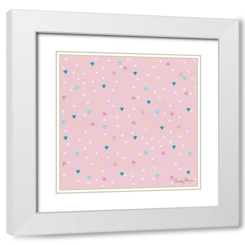 Happy Baby Pattern VB White Modern Wood Framed Art Print with Double Matting by Zaman, Farida