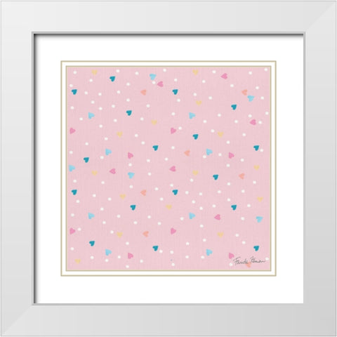 Happy Baby Pattern VB White Modern Wood Framed Art Print with Double Matting by Zaman, Farida