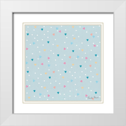 Happy Baby Pattern VC White Modern Wood Framed Art Print with Double Matting by Zaman, Farida