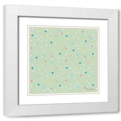 Happy Baby Pattern VD White Modern Wood Framed Art Print with Double Matting by Zaman, Farida