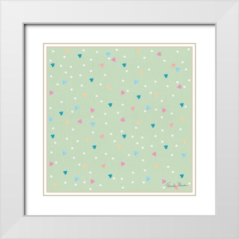 Happy Baby Pattern VD White Modern Wood Framed Art Print with Double Matting by Zaman, Farida