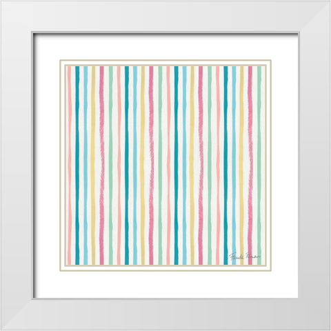 Happy Baby Pattern VIIIA White Modern Wood Framed Art Print with Double Matting by Zaman, Farida