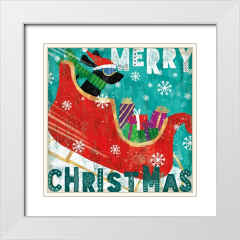 Merry Making III White Modern Wood Framed Art Print with Double Matting by Charron, Veronique