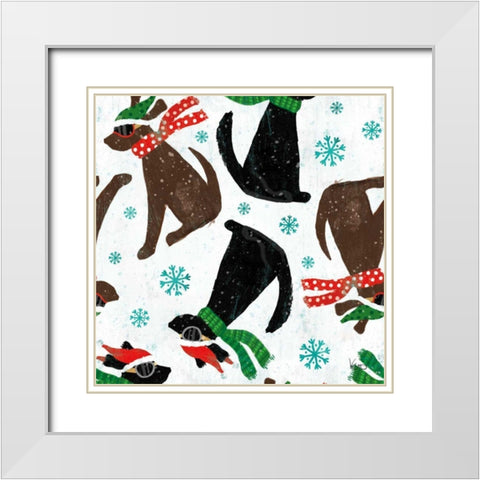Merry Making Pattern IA White Modern Wood Framed Art Print with Double Matting by Charron, Veronique