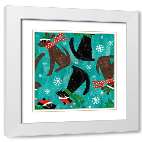 Merry Making Pattern IB White Modern Wood Framed Art Print with Double Matting by Charron, Veronique