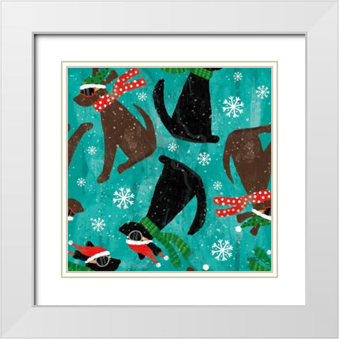 Merry Making Pattern IB White Modern Wood Framed Art Print with Double Matting by Charron, Veronique