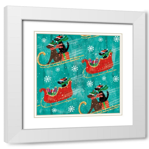 Merry Making Pattern IIB White Modern Wood Framed Art Print with Double Matting by Charron, Veronique