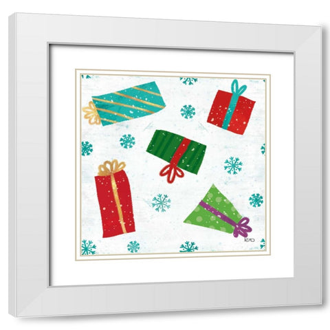 Merry Making Pattern IIIA White Modern Wood Framed Art Print with Double Matting by Charron, Veronique