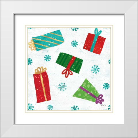 Merry Making Pattern IIIA White Modern Wood Framed Art Print with Double Matting by Charron, Veronique