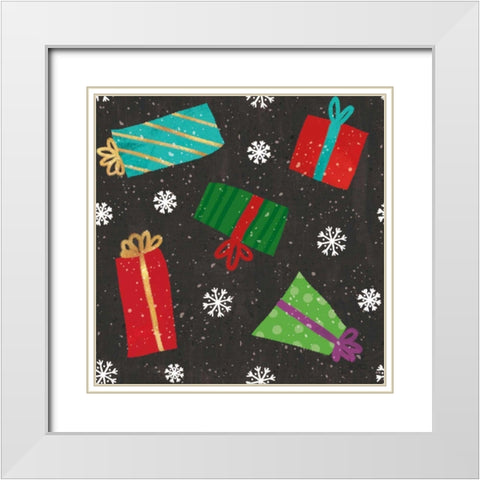 Merry Making Pattern IIIB White Modern Wood Framed Art Print with Double Matting by Charron, Veronique