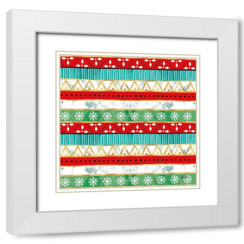 Merry Making Pattern IV White Modern Wood Framed Art Print with Double Matting by Charron, Veronique